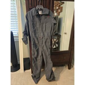 Vtg Roffe Made in USA MEDIUM Mens F-16 Style 2363 Gray Snow Suit One Piece Bibs